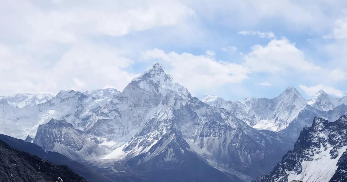 misty blue mountain range