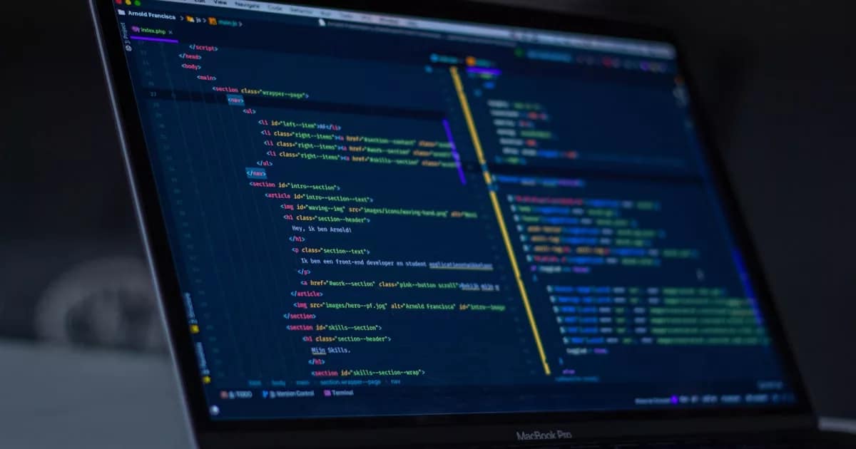code editor dark theme screen